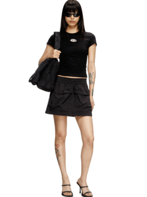 DIESEL - T-UNCUTIE-LONG-OD-Q1 T-SHIRT BLACK