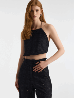 STUDIO83 - LUNA BLACK BRODERIE TOP