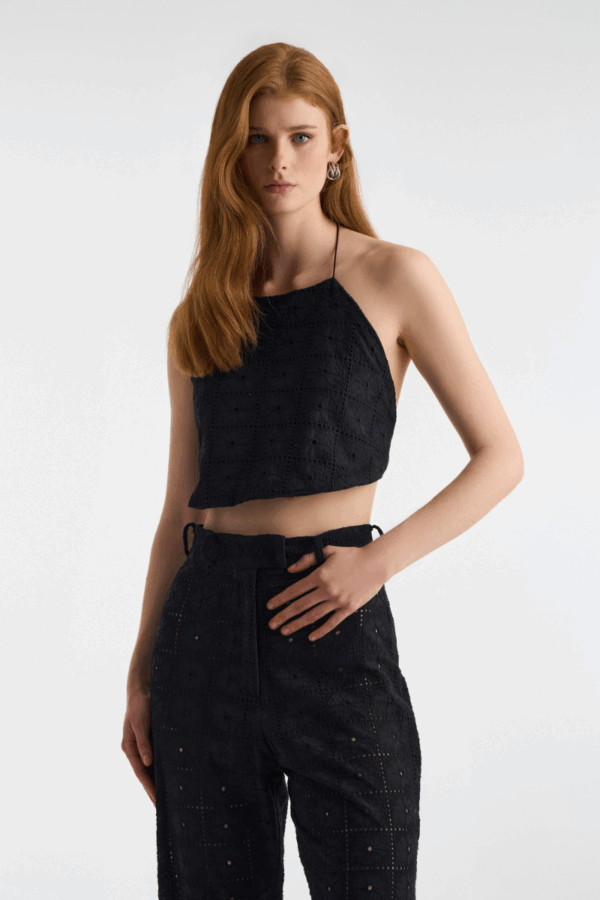 STUDIO83 - LUNA BLACK BRODERIE TOP
