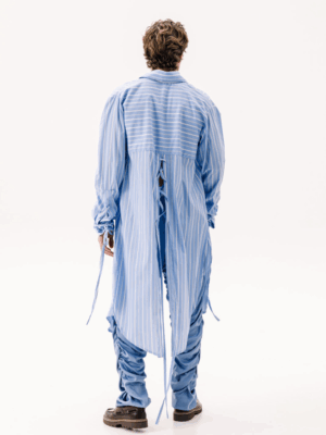 DANTE - ECHELON LONG SHIRT STRIPED BLUE - Image 2