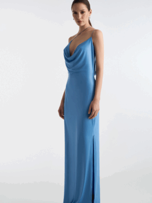 STUDIO83 - LUREX MAXI DRESS BABY BLUE