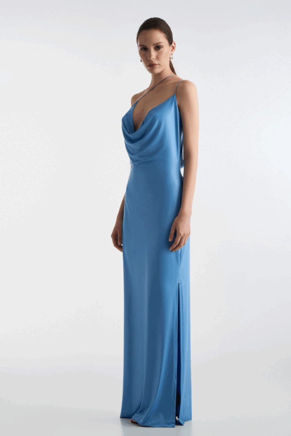 STUDIO83 - LUREX MAXI DRESS BABY BLUE