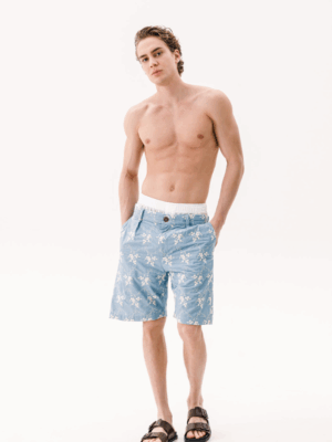 DANTE - ATTILIO SHORTS EMBROIDERED BLUE