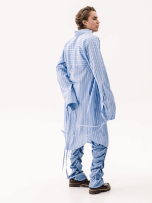DANTE - ECHELON LONG SHIRT STRIPED BLUE - Image 3