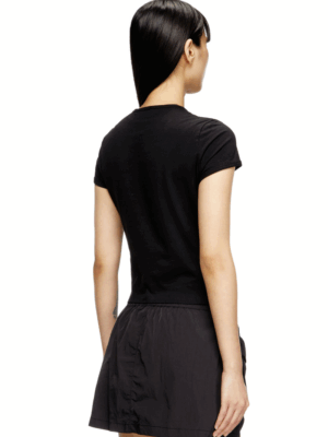 DIESEL - T-UNCUTIE-LONG-OD-Q1 T-SHIRT BLACK - Image 4