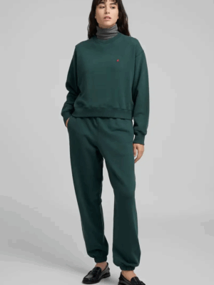 REPLAY - COTTON SWEATSHIRT WITH EMBROIDERY GREEN
