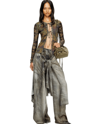 DIESEL - T-AFRY TIE CARDIGAN WITH MIXED CAMO PRINTS - Image 3