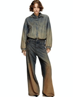DIESEL - DE-FLOWER-S JACKET IN FLUID SHADED DENIM