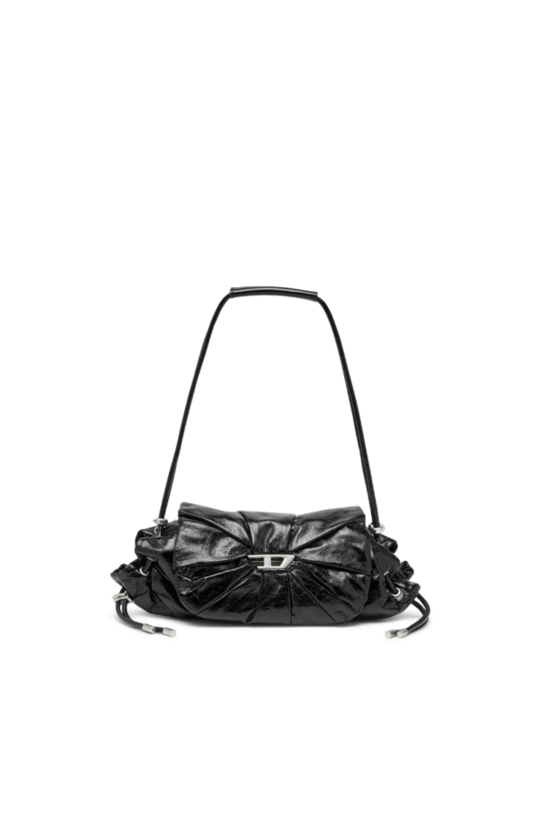 DIESEL - SCRUNCH-D SHOULDER BAG IN SCRUNCHED LEATHER