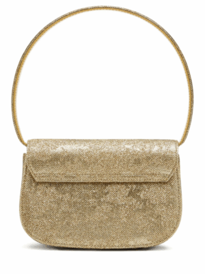 DIESEL - 1DR GLITTER-EMBELLISHED SHOULDER BAG GOLD - Image 2