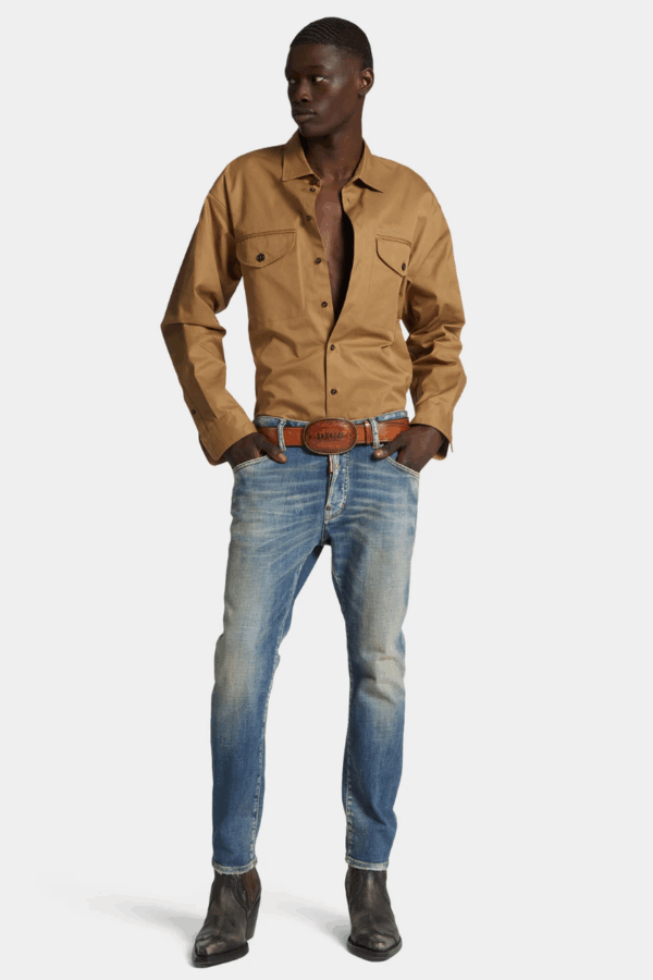 DSQUARED2 - MEDIUM SANDY WASH SKATER JEANS