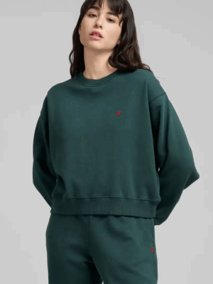 REPLAY - COTTON SWEATSHIRT WITH EMBROIDERY GREEN - Image 3