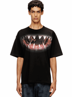 DIESEL - T-BOXT-T21 T-SHIRT WITH SHARK MOUTH PRINT