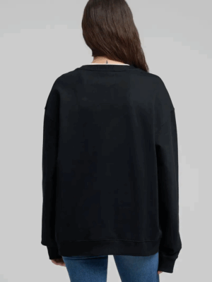 REPLAY - OVERSIZED COTTON SWEATSHIRT BLACK - Image 2