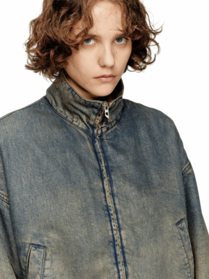DIESEL - DE-FLOWER-S JACKET IN FLUID SHADED DENIM - Image 3