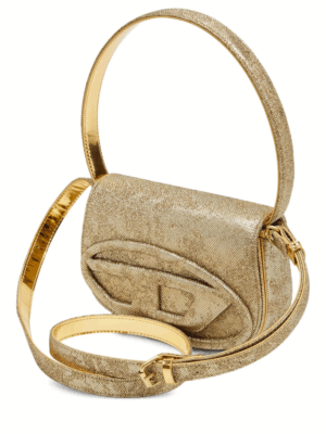 DIESEL - 1DR GLITTER-EMBELLISHED SHOULDER BAG GOLD - Image 3