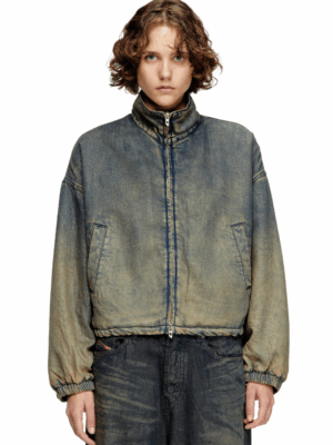 DIESEL - DE-FLOWER-S JACKET IN FLUID SHADED DENIM - Image 4