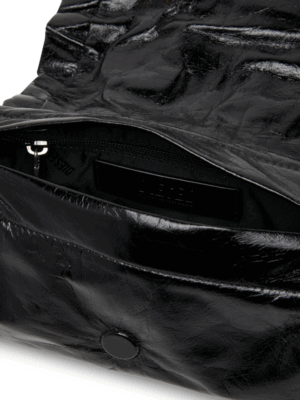 DIESEL - SCRUNCH-D SHOULDER BAG IN SCRUNCHED LEATHER - Image 4