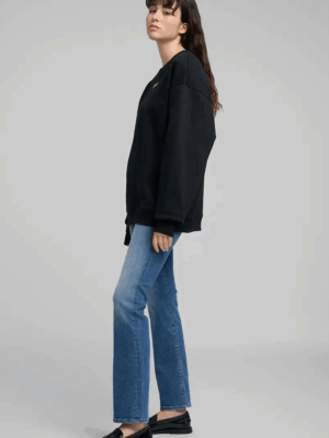 REPLAY - OVERSIZED COTTON SWEATSHIRT BLACK - Image 4