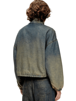 DIESEL - DE-FLOWER-S JACKET IN FLUID SHADED DENIM - Image 5