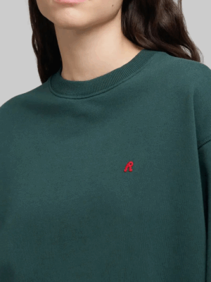 REPLAY - COTTON SWEATSHIRT WITH EMBROIDERY GREEN - Image 5