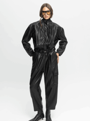 BLACK&BLACK - BLACK LEATHER JACKET - Image 2