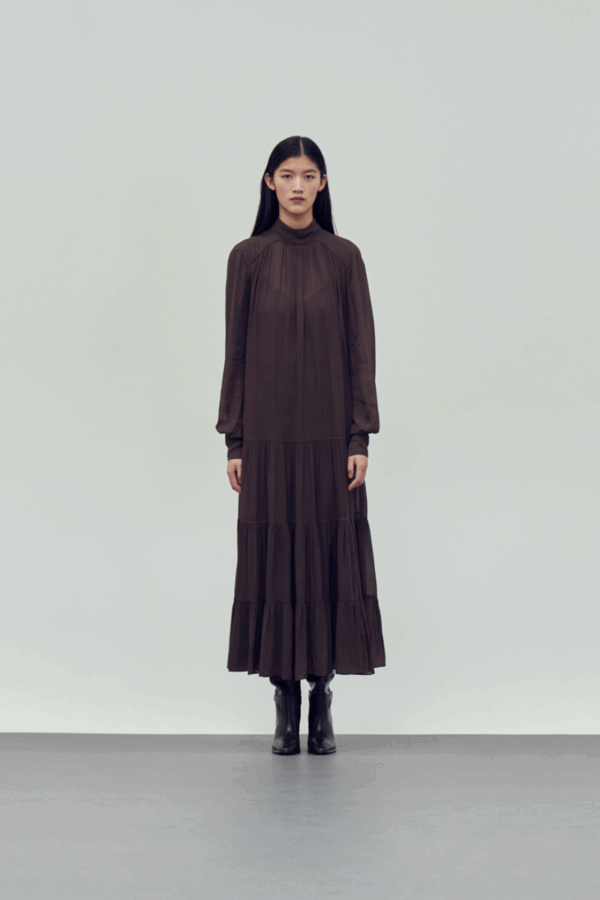 DEVOTION TWINS - COBRA SAFFON BROWN DRESS