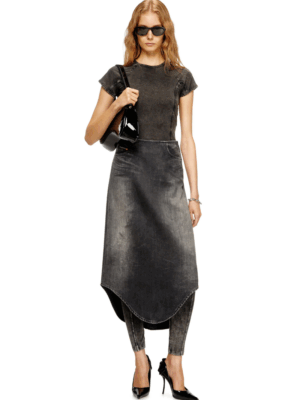DIESEL - DE-PLUMY-S DENIM MIDI SKIRT