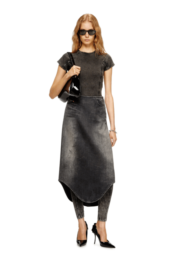 DIESEL - DE-PLUMY-S DENIM MIDI SKIRT