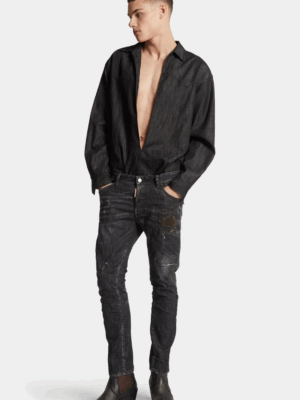 DSQUARED2 - BLACK NIRVANA WASH SKATER JEANS