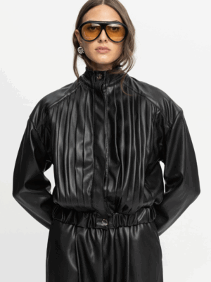 BLACK&BLACK - BLACK LEATHER JACKET