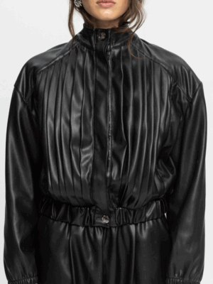 BLACK&BLACK - BLACK LEATHER JACKET - Image 3