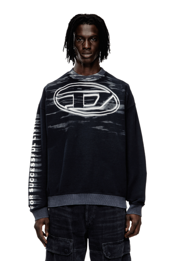 DIESEL - S-BOXT-T1 SWEATSHIRT WITH OVAL D PRINT