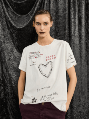 SOUVENIR - T-SHIRT WITH LETTERING AND STONES