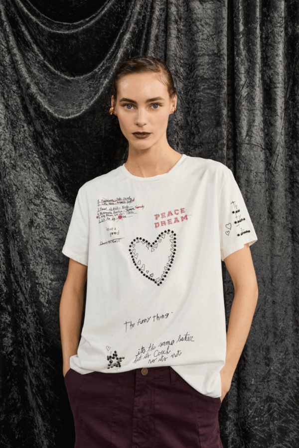 SOUVENIR - T-SHIRT WITH LETTERING AND STONES
