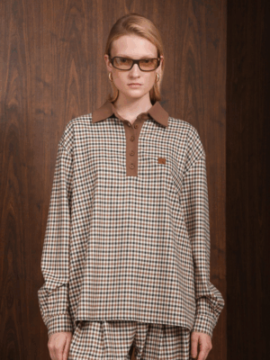 ARPYES - OBSERVER POLO BLOUSE BROWN