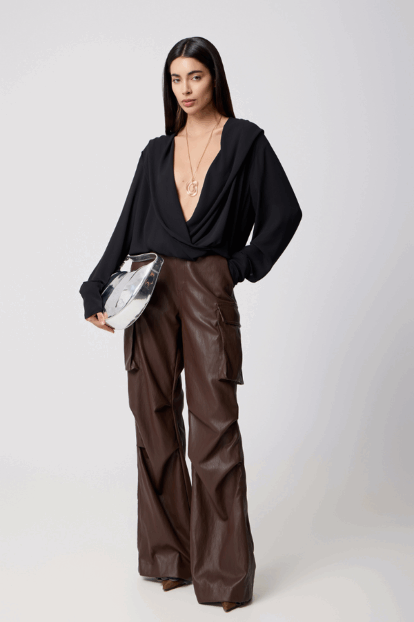 AVANT GARDE - BROWN FAUX LEATHER PANTS