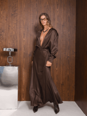 ARPYES - VANITY MAXI SKIRT BROWN