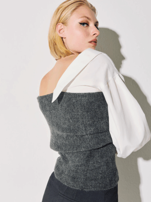 TAILOR MADE - SHIRT KNIT SWEATER GREY - Image 2