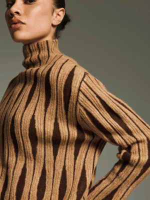 TAILOR MADE - ROMBUS KNIT SWEATER CAMEL - Image 2