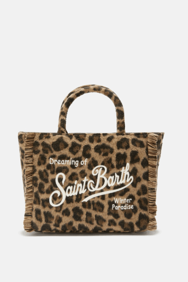 MC2 SAINT BARTH - COLETTE FELT HANDBAG IN LEOPARD WOOL BLEND