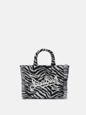 MC2 SAINT BARTH - VANITY MINI FELT HANDBAG IN ZEBRA-PRINTED WOOL BLEND