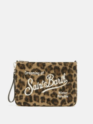 MC2 SAINT BARTH - PARISIENNE FELT CROSSBODY BAG IN LEOPARD PRINTED WOOL BLEND