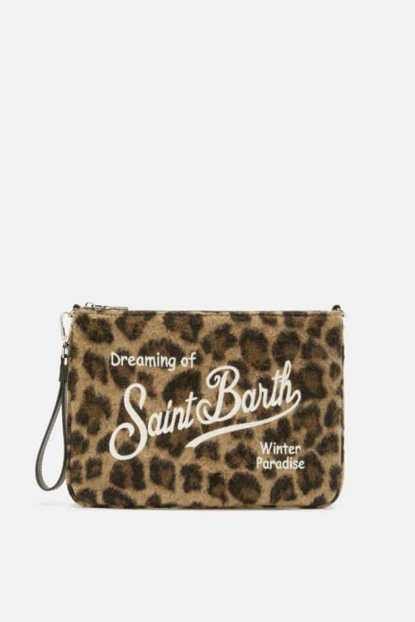 MC2 SAINT BARTH - PARISIENNE FELT CROSSBODY BAG IN LEOPARD PRINTED WOOL BLEND