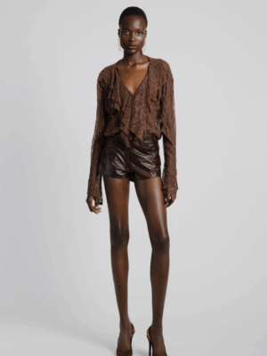 STUDIO83 - LACE SHIRT BROWN