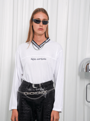 ARPYES - SELF CONTROL LONG SLEEVE MESH BLOUSE