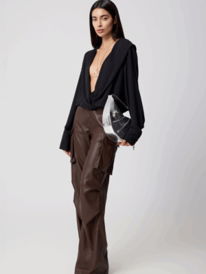 AVANT GARDE - BROWN FAUX LEATHER PANTS - Image 2