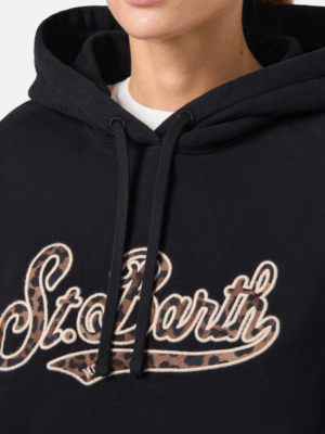 MC2 SAINT BARTH - VIRGINIA SWEATSHIRT WITH ST. BARTH ANIMAL EMBROIDERY BLACK/BEIGE - Image 2