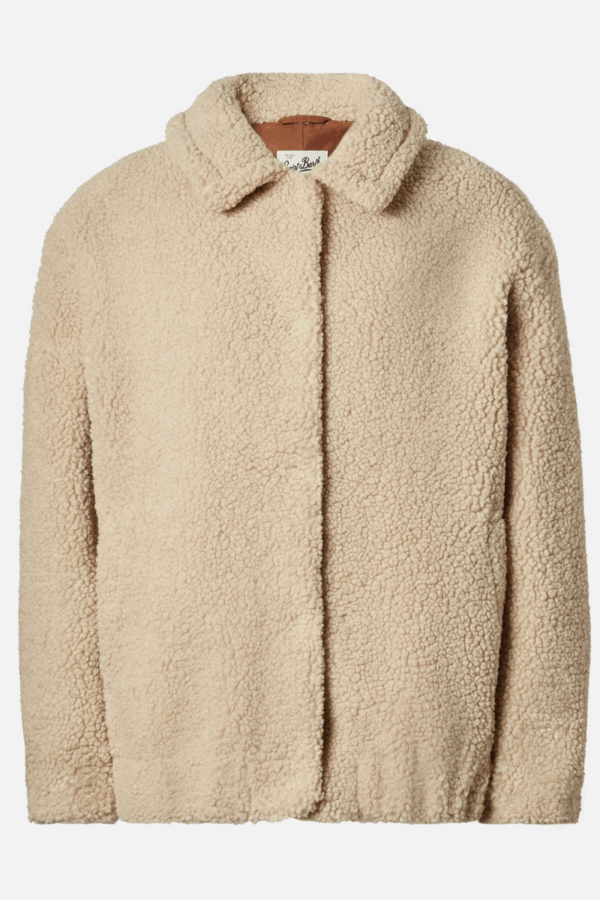 MC2 SAINT BARTH - JEANNE TEDDY BOMBER JACKET WITH PATCH ON THE BACK