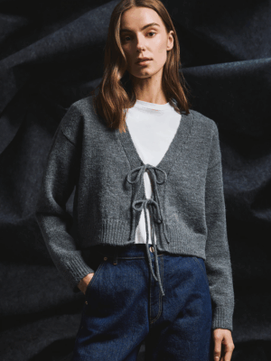 TAILOR MADE - STRING KNIT CARDIGAN OFF WHITE